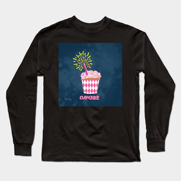 Cupcake Long Sleeve T-Shirt by MarcyBrennanArt